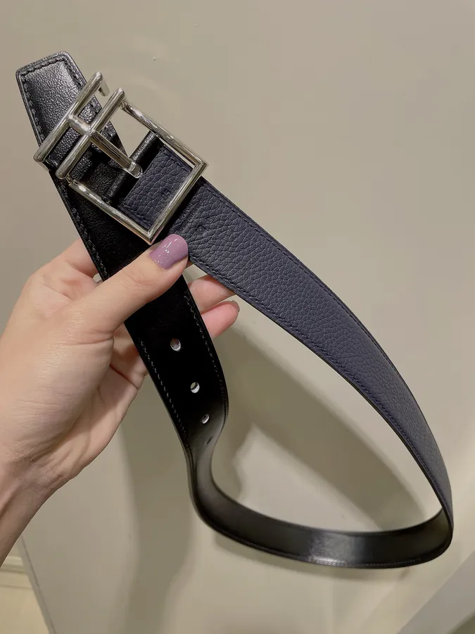 P240 Togo Calfskin Double Belt with Palladium Buckle