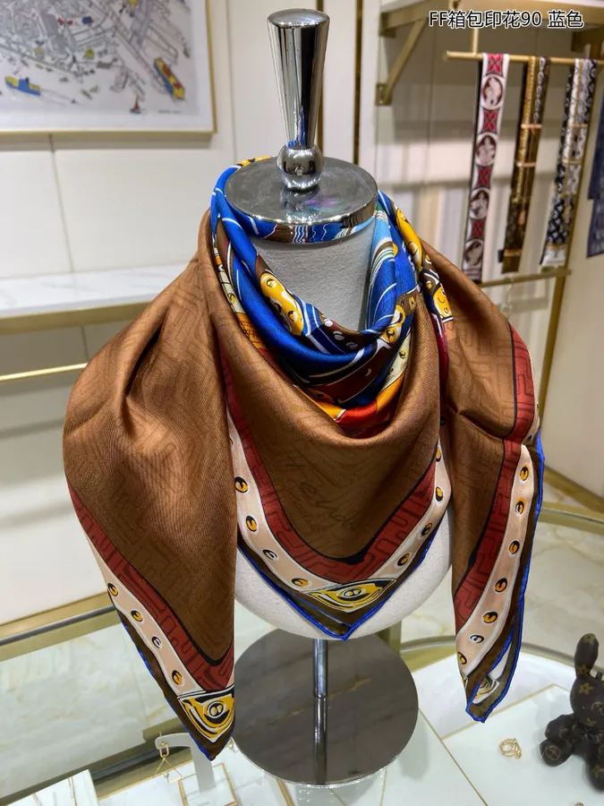 FF Latest Print Bucket Bag, Silk Scarf