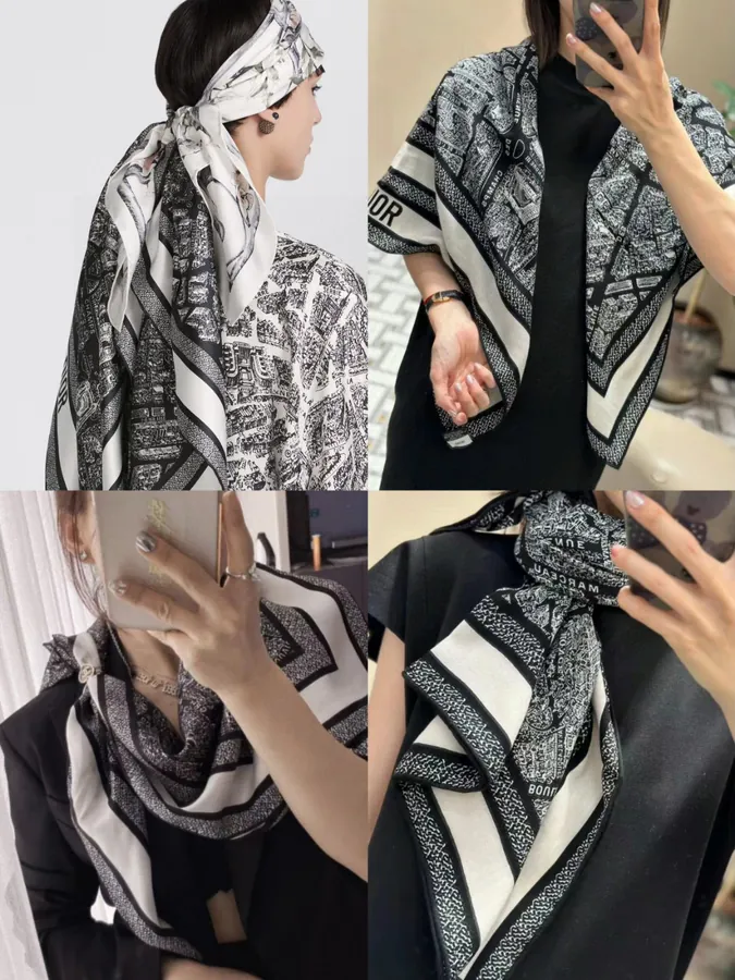 Paris Map Silk 90 Double Sided Silk Scarf