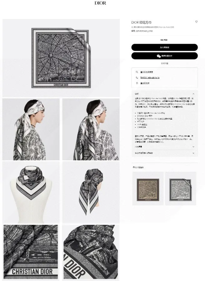 Paris Map Silk 90 Double Sided Silk Scarf