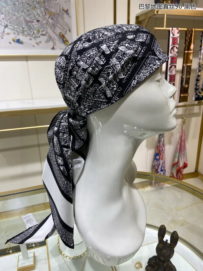 Paris Map Silk 90 Double Sided Silk Scarf