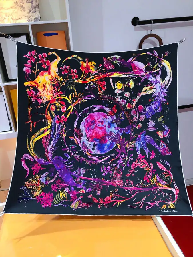 Christian Dior Le Monde Silk Scarf
