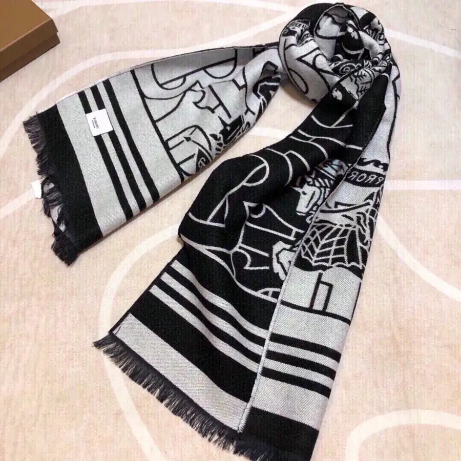 TB Series Limited Edition Double Face Jacquard Scarf Shawl