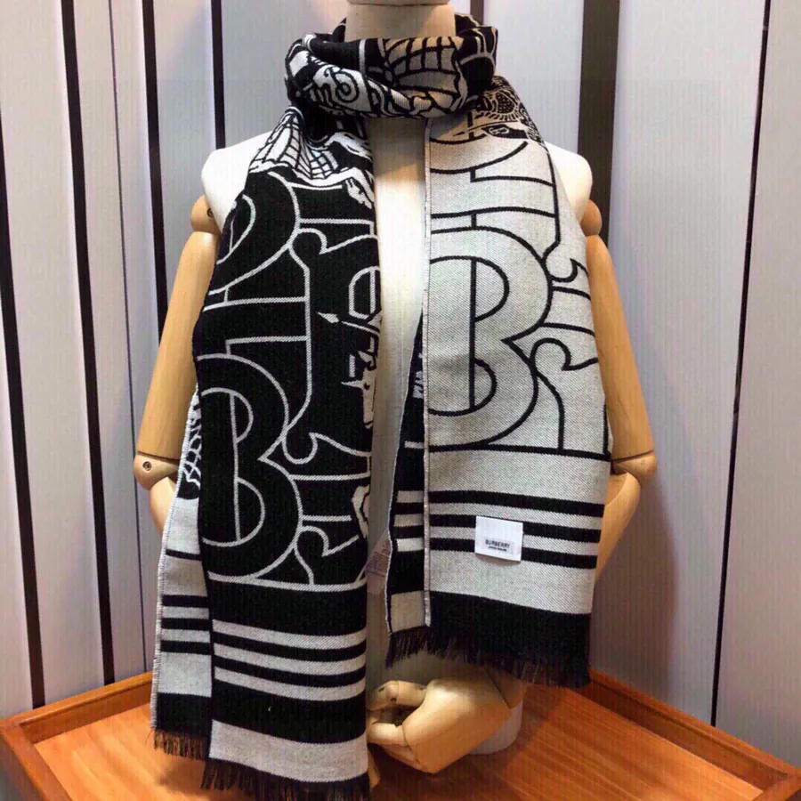 TB Series Limited Edition Double Face Jacquard Scarf Shawl