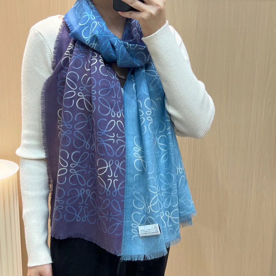 Gradient Double sided Vuitton Grained Calfskin Silk and Cashmere Scarf