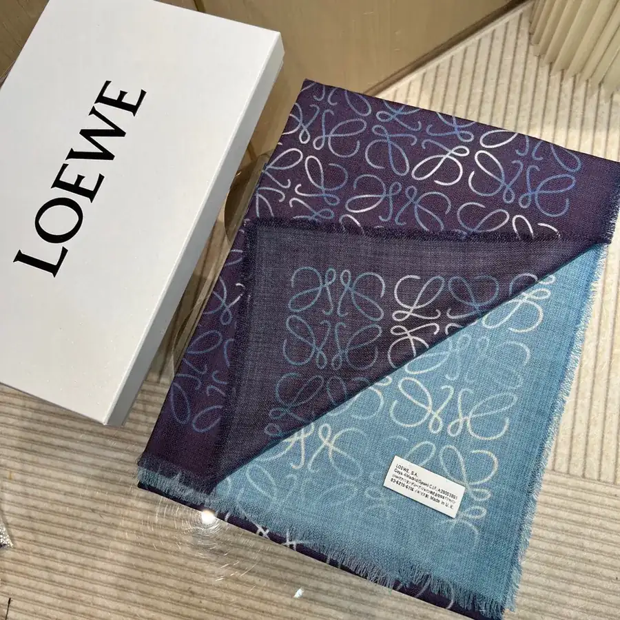 Gradient Double sided Vuitton Grained Calfskin Silk and Cashmere Scarf