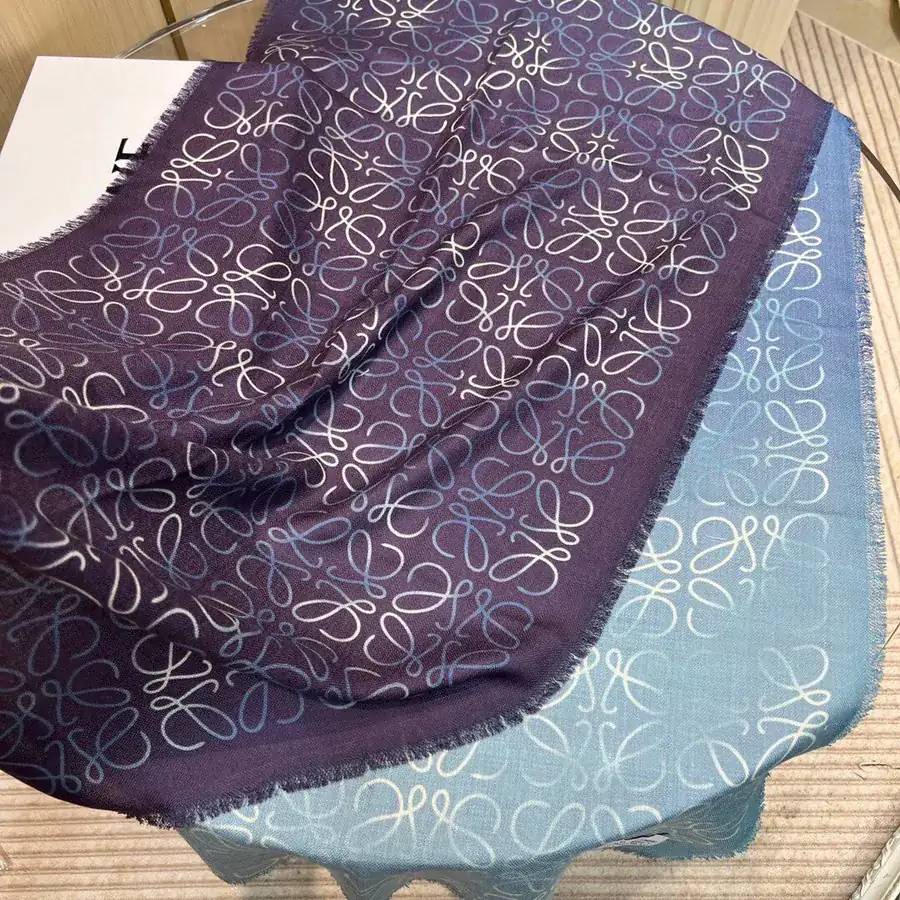 Gradient Double sided Vuitton Grained Calfskin Silk and Cashmere Scarf