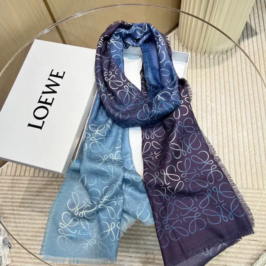 Gradient Double sided Vuitton Grained Calfskin Silk and Cashmere Scarf