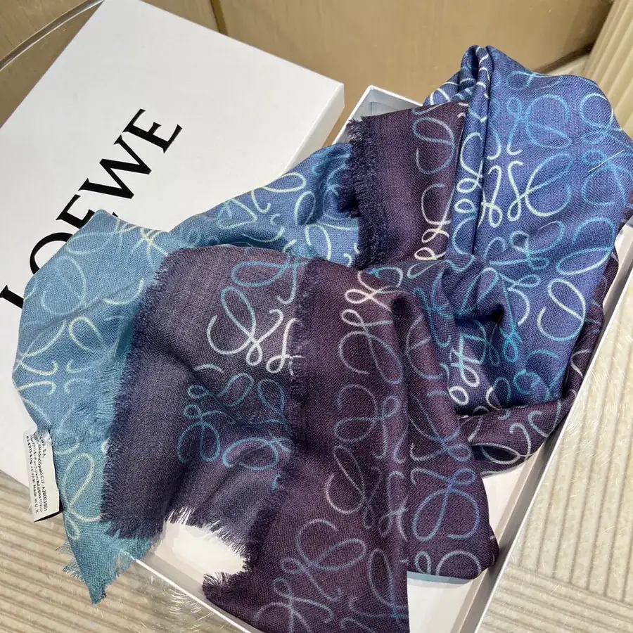 Gradient Double sided Vuitton Grained Calfskin Silk and Cashmere Scarf