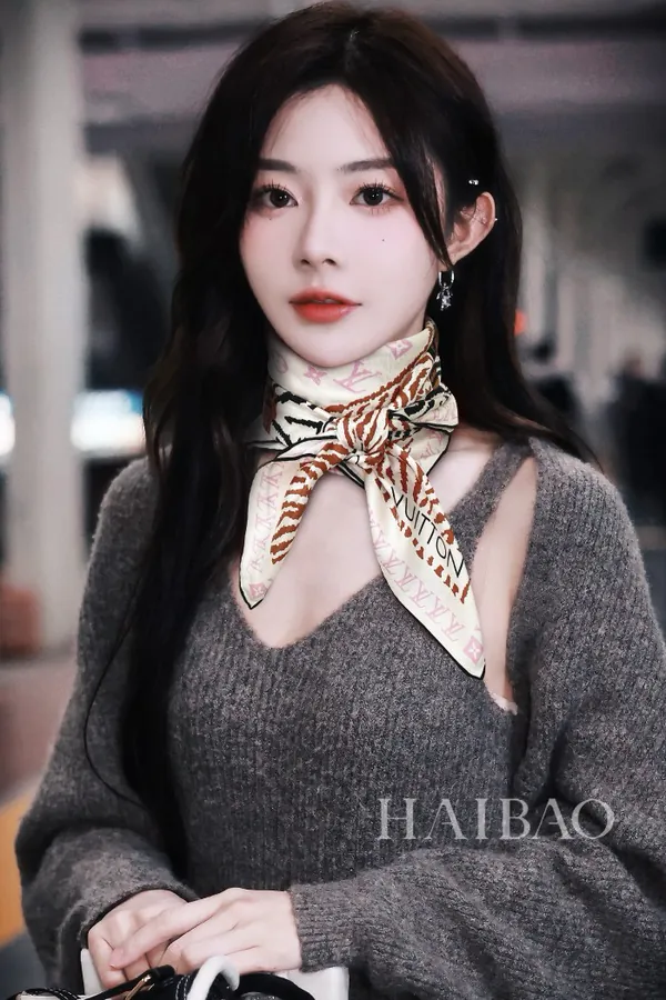 L瑞虎图案90 Tigergram Scarf with Monogram Pattern