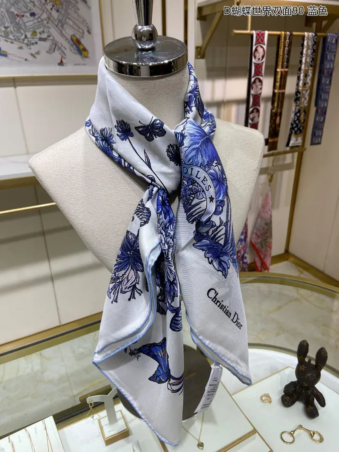D Butterfly World Double Face 90cm x 90cm Silk Scarf