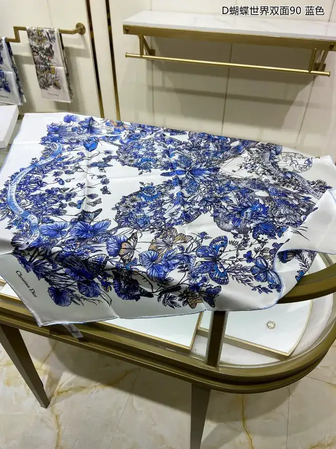 D Butterfly World Double Face 90cm x 90cm Silk Scarf
