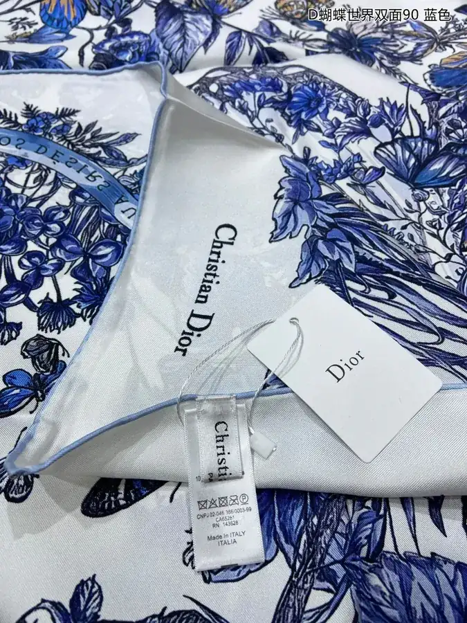 D Butterfly World Double Face 90cm x 90cm Silk Scarf