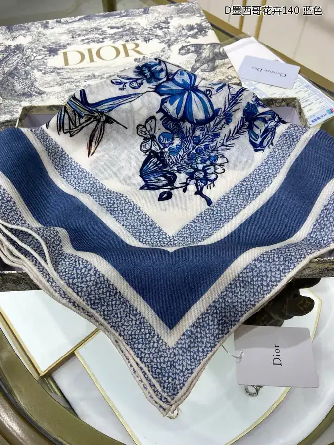 D Mexico Flowers 140cm Double Sided Cashmere Scarf