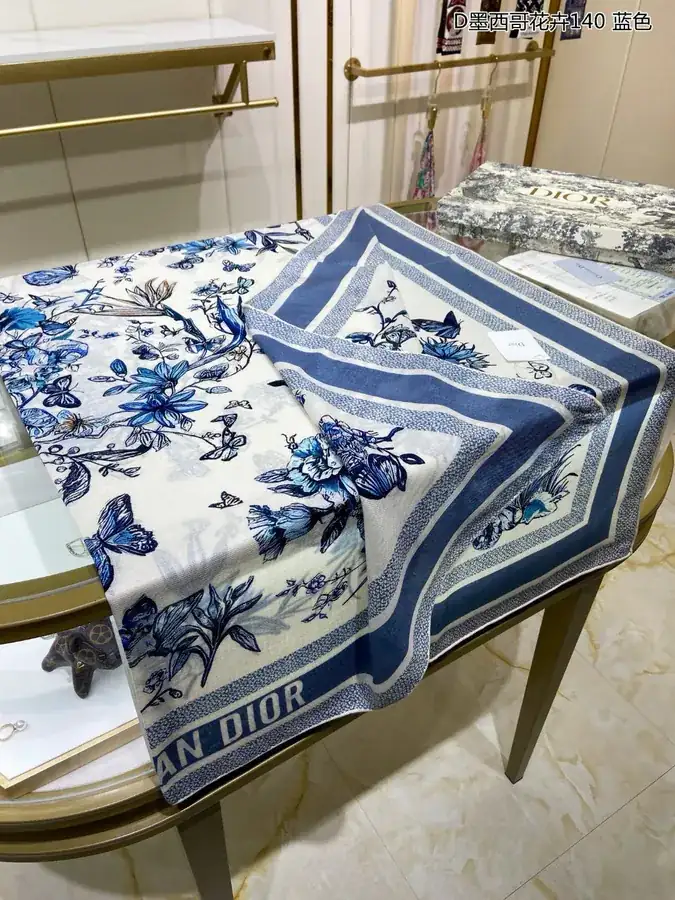 D Mexico Flowers 140cm Double Sided Cashmere Scarf