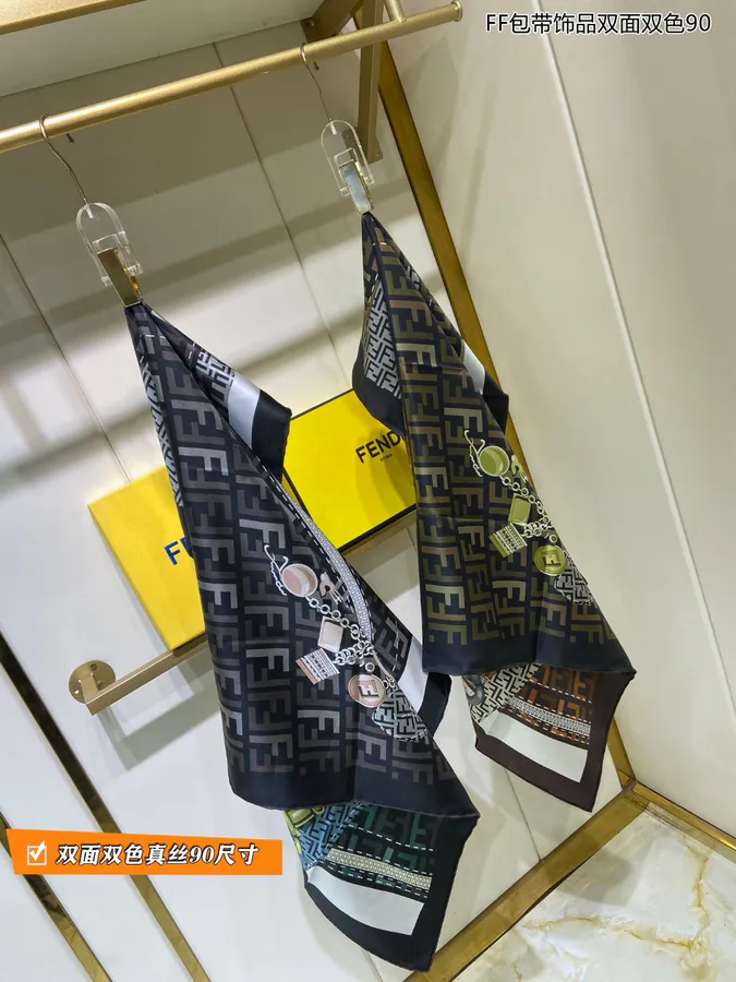 FF Double Sided Double Color Silk Scarf 90x90