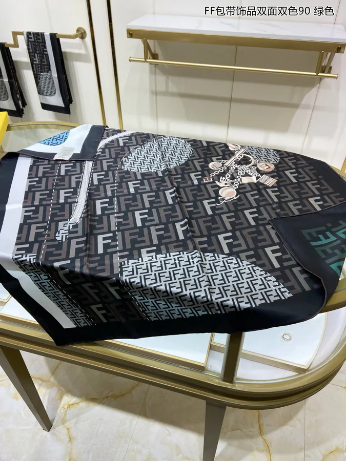 FF Double Sided Double Color Silk Scarf 90x90