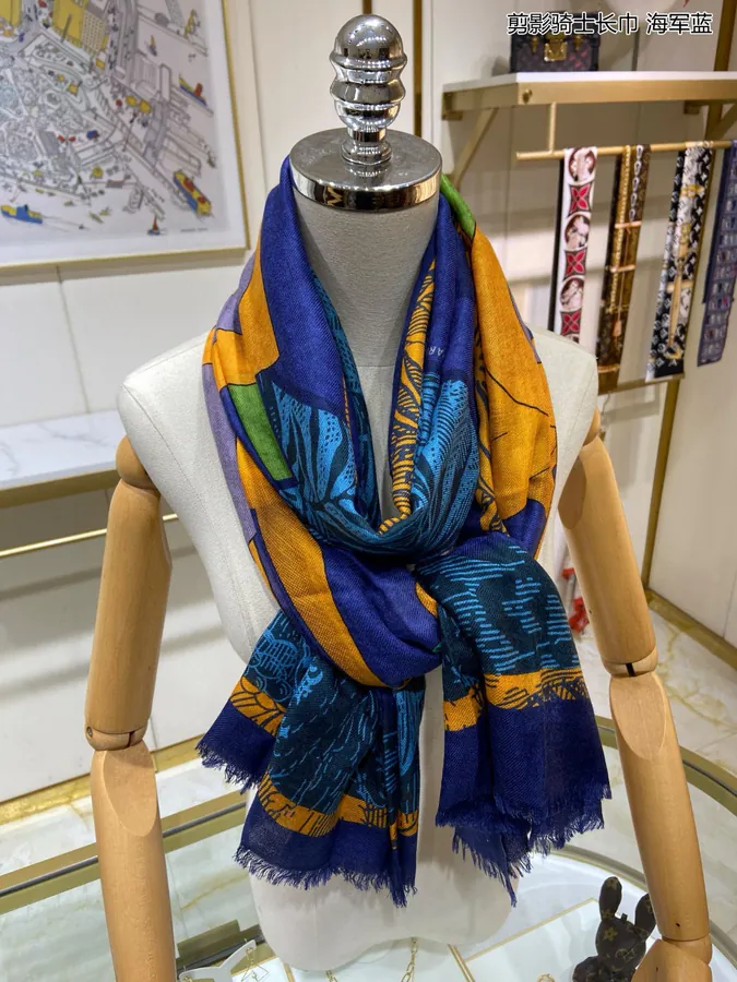 H House Signature Knight Scarf Luxury Cashmere Scarf