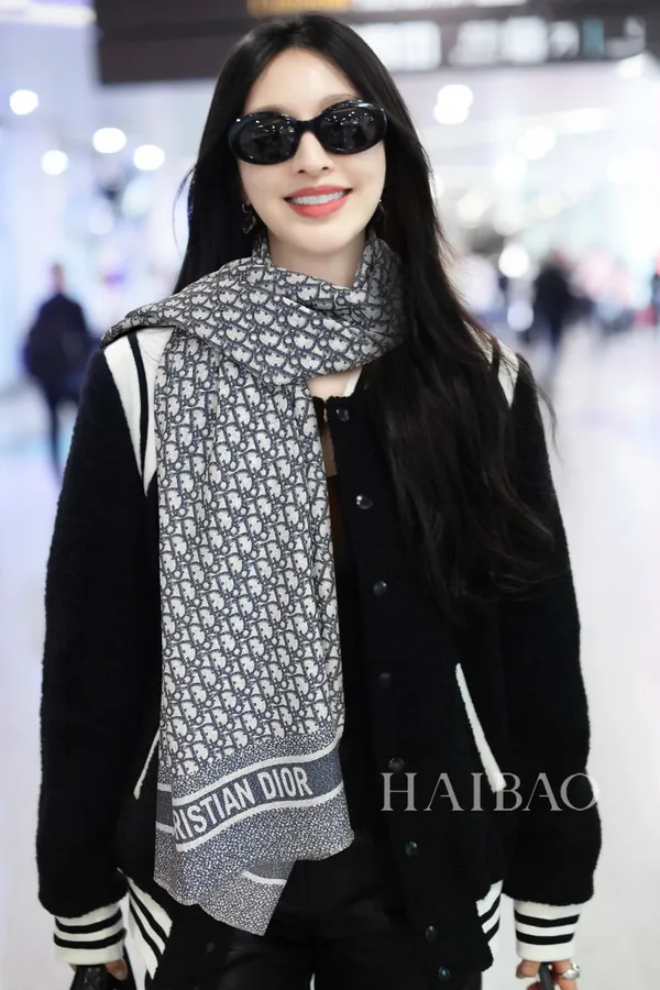 D Silver Stripe Monogram Long Scarf