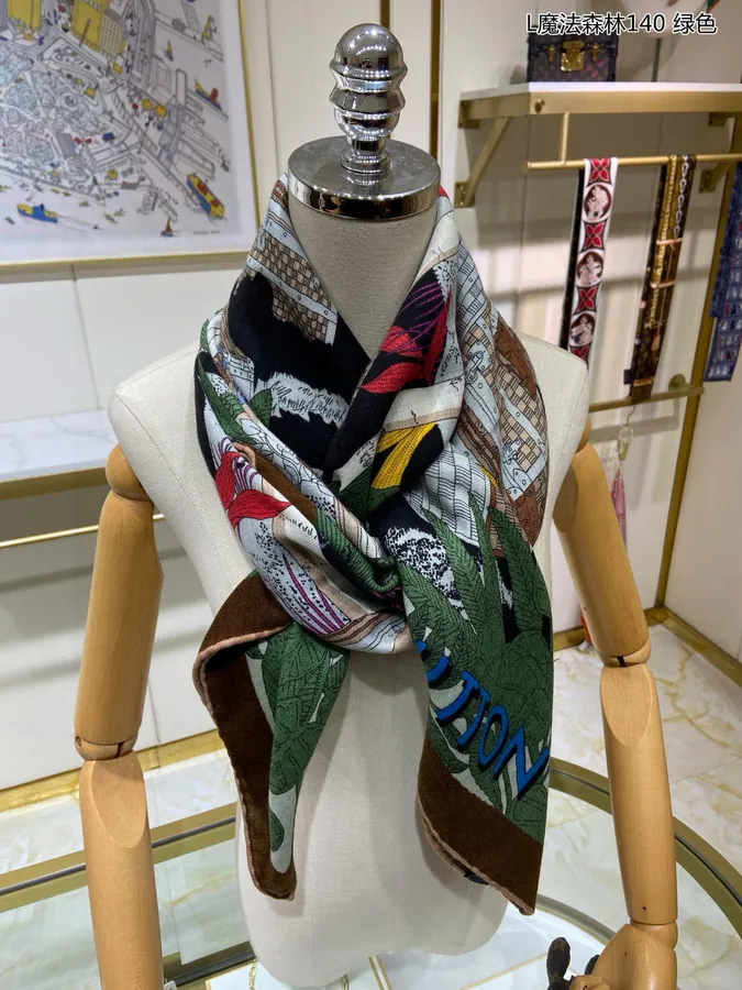 L Magic Forest 140 Cuff, Luxury Wool Scarf
