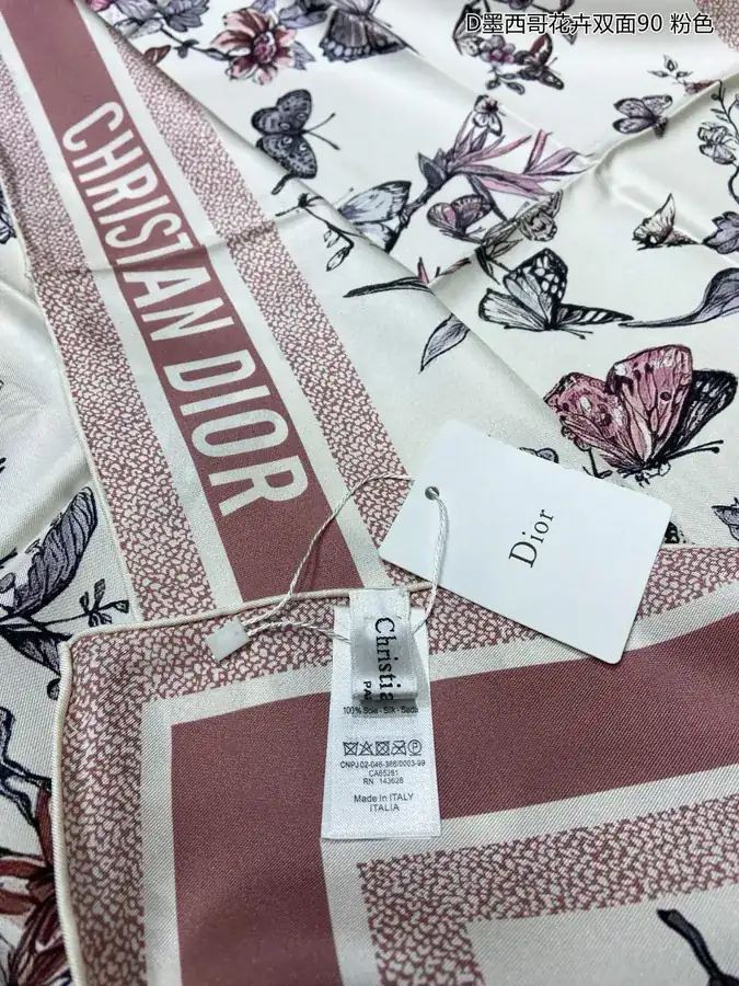 D Mexico Flower Double Sided 90cm Silk Scarf