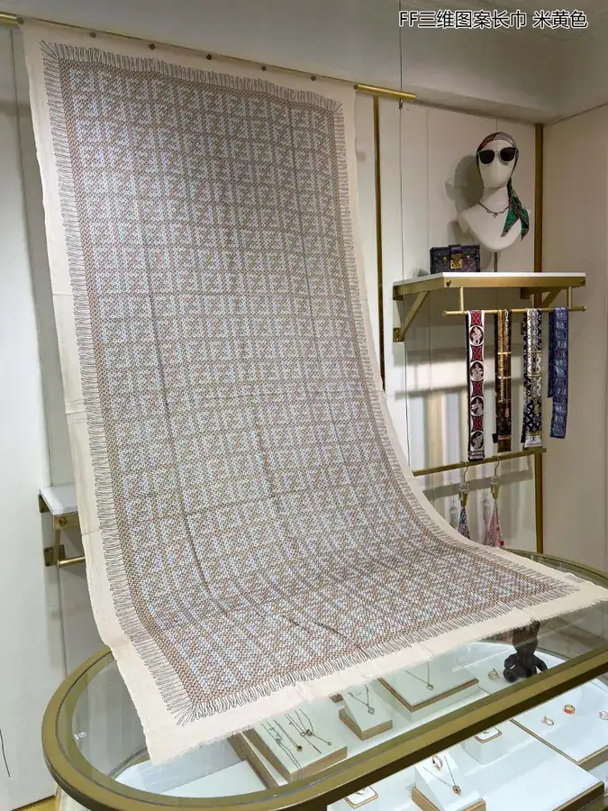 FF 3D Pattern Scarf Premium Cashmere Scarf