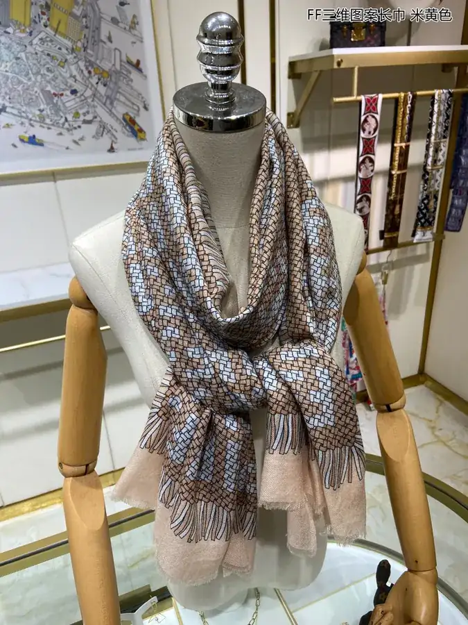 FF 3D Pattern Scarf Premium Cashmere Scarf