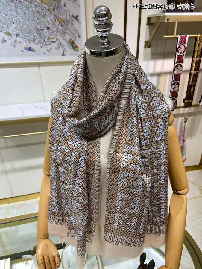 FF 3D Pattern Scarf Premium Cashmere Scarf