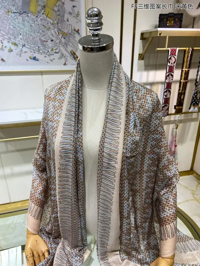 FF 3D Pattern Scarf Premium Cashmere Scarf
