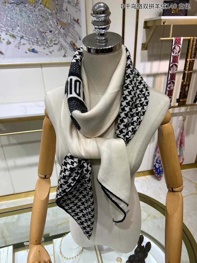 New D Collection Double Ended Scarf in D Birdseye Pattern 140cm