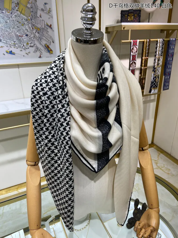New D Collection Double Ended Scarf in D Birdseye Pattern 140cm