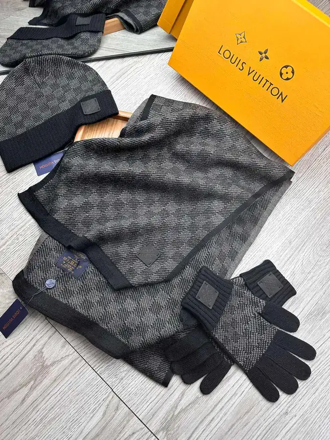 L Brand Wool Ensemble Hat Set Classic Winter Essential