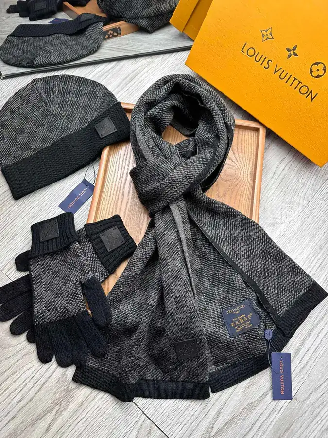 L Brand Wool Ensemble Hat Set Classic Winter Essential