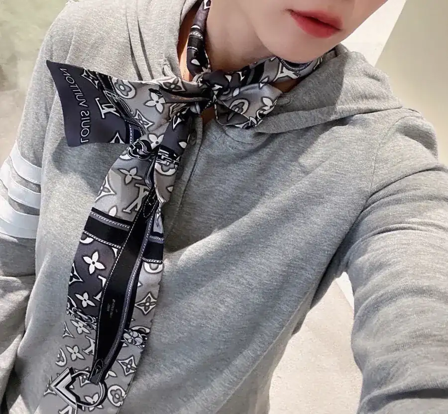 L Brand Double Layer Silk Scarf