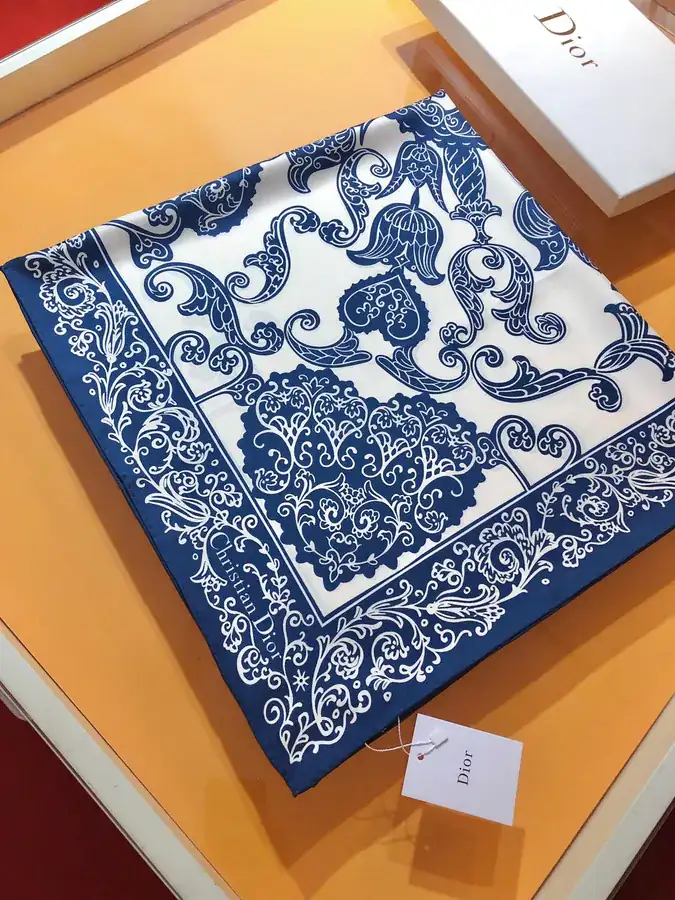 Christian Dior Andalusian Silk Scarf with Baroque Ribbon