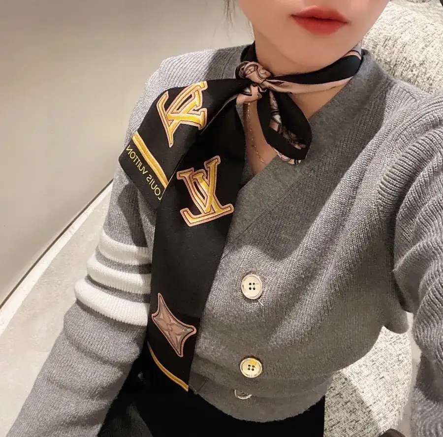 L Brand Double Silk Scarf Elegant and Versatile