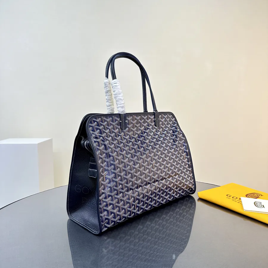 Hardy Dog Bag Paris Embroidery, Grained Calfskin & Linen