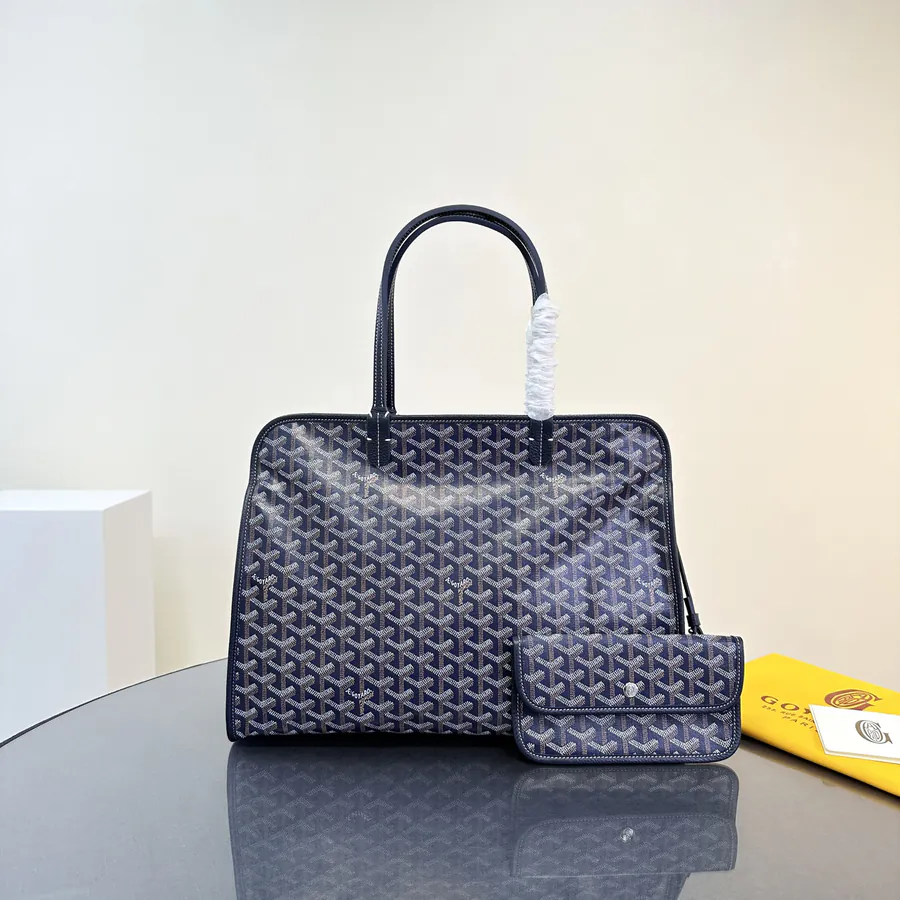 Hardy Dog Bag Paris Embroidery, Grained Calfskin & Linen