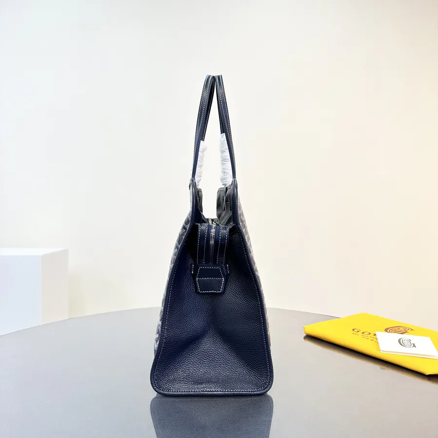 Hardy Dog Bag Paris Embroidery, Grained Calfskin & Linen