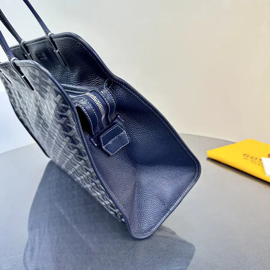 Hardy Dog Bag Paris Embroidery, Grained Calfskin & Linen