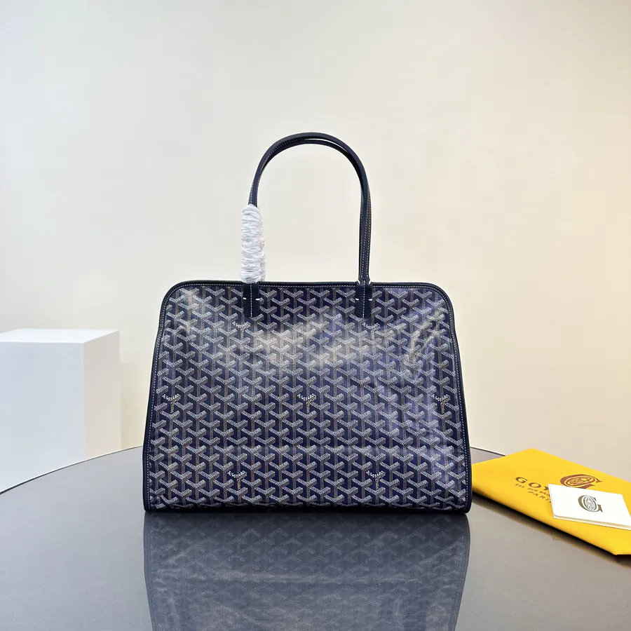 Hardy Dog Bag Paris Letter Embroidery, Grained Calfskin & Linen