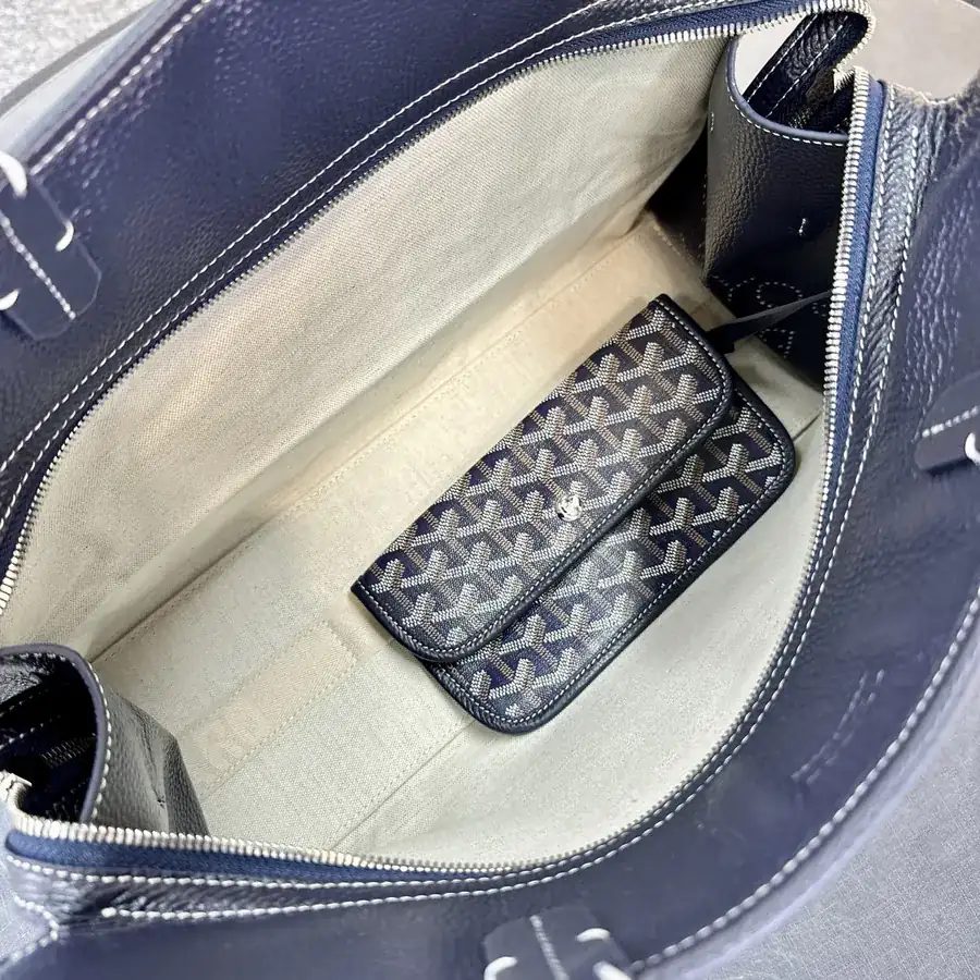 Hardy Dog Bag Paris Letter Embroidery, Grained Calfskin & Linen