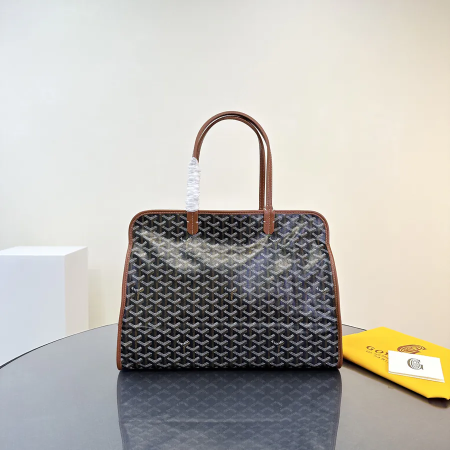 Hardy Dog Bag Paris Embroidery, Grained Calfskin & Linen