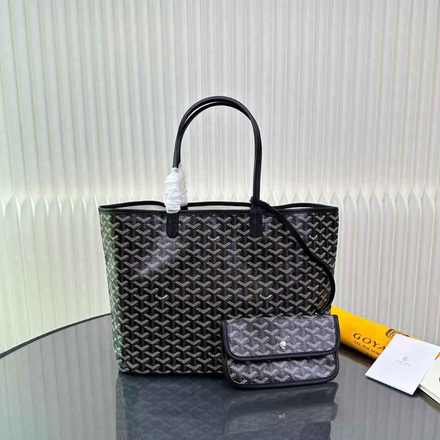 Saint Louis Tote Bag Classic Design with Grained Calfskin and Linen