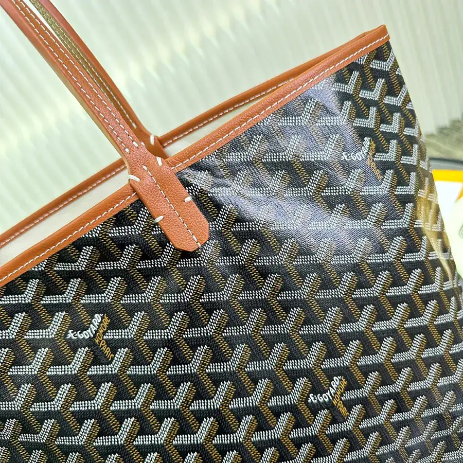 Saint Louis Tote Bag Cotton Linen & Grained Calfskin