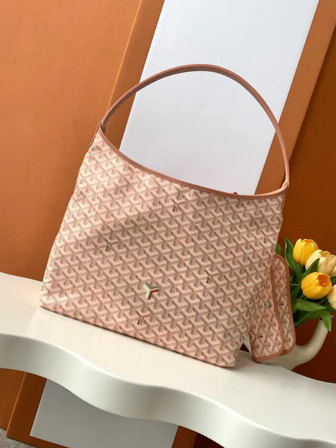 BOHEME HOBO Bag Goyardine Canvas with Rainbow Shine