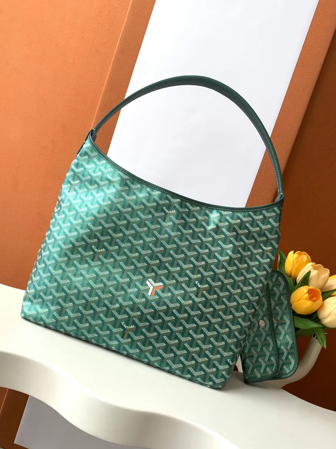 BOHEME HOBO Handbag Unique Goyardine Canvas with Rainbow Shine