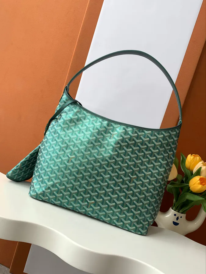 BOHEME HOBO Handbag Unique Goyardine Canvas with Rainbow Shine