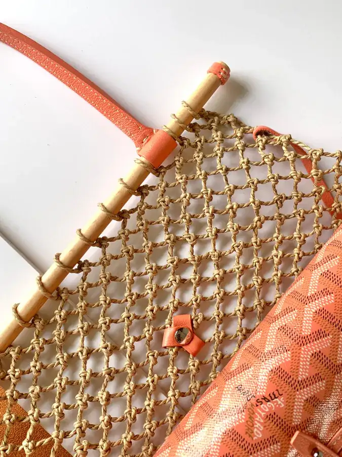 ALIGRE Tote Bag Handcrafted with Raffia and Leather Trim