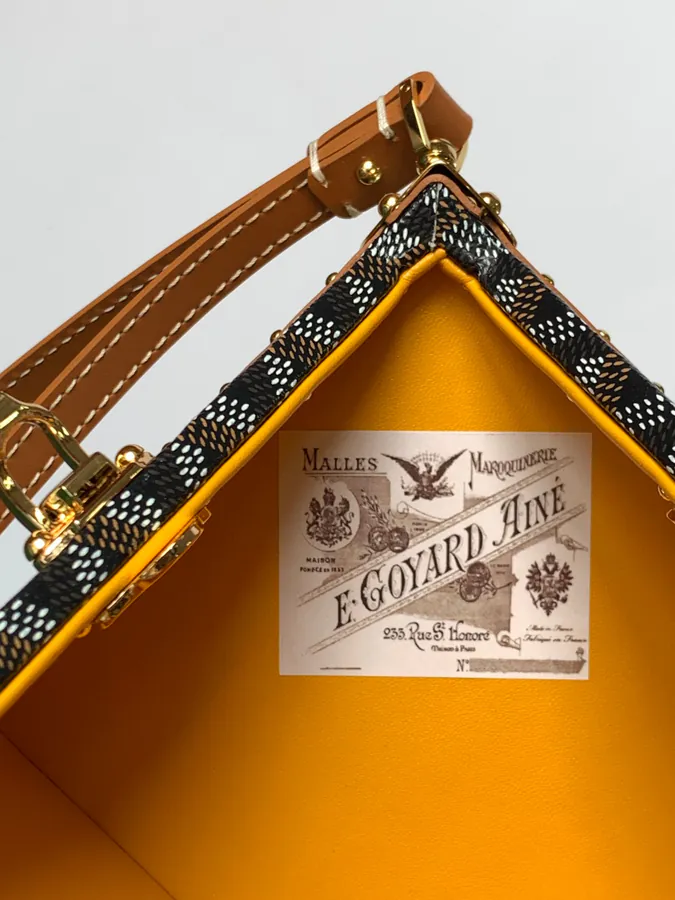 DE Cube Bag with Goyardine Canvas Y Pattern
